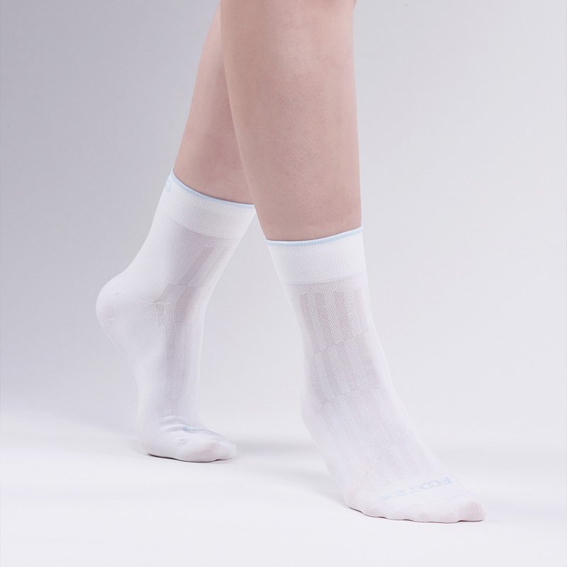 【FOOTER】轻透凉感袜 - 凉感 降温 中长袜 (T76) - 袜子 - 其他材质 白色