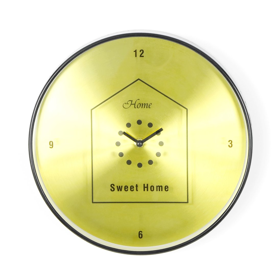 Golden House 金属双层玻璃印刷时钟挂钟 - 时钟/闹钟 - 塑料 金色