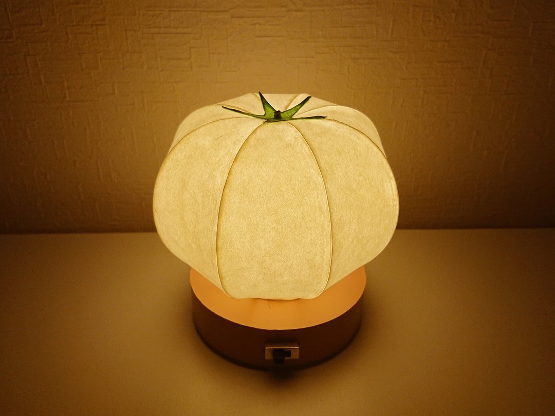 番茄型日本纸灯罩小夜灯 - 灯具/灯饰 - 纸 白色