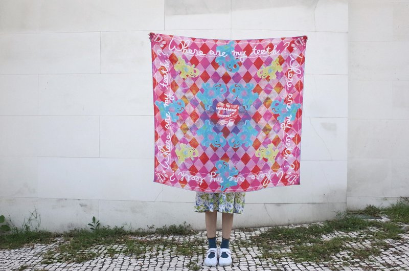 Stardust Journey (红色) Where Are My Teeth?丝巾 - 丝巾 - 丝．绢 红色