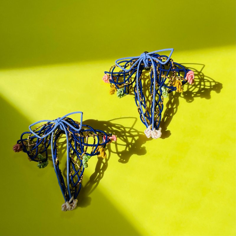 211008Customer-ordered product - 耳环/耳夹 - 纸 蓝色