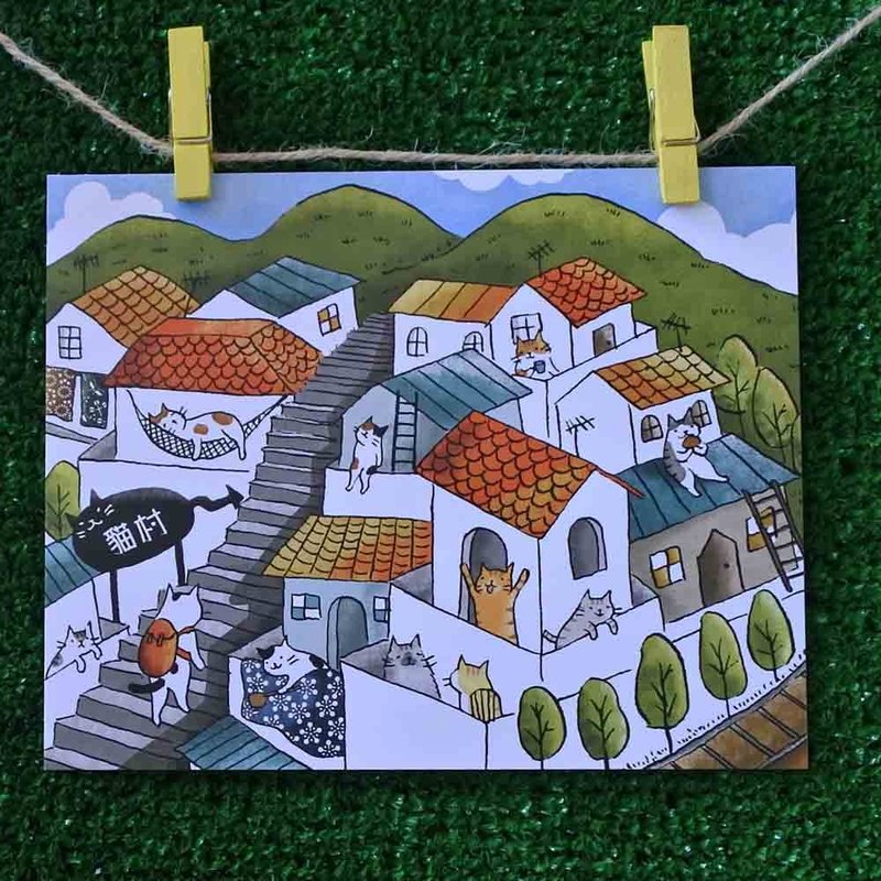 3猫小铺猫咪插画明信片(画家:猫小姐) – 侯硐猫村 - 卡片/明信片 - 纸 