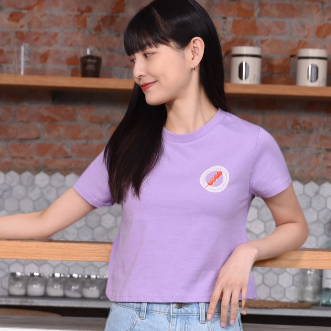 【台湾小吃系列Tee】糖葫芦。流行短版少女紫。细纤纯棉 - 女装 T 恤 - 棉 
