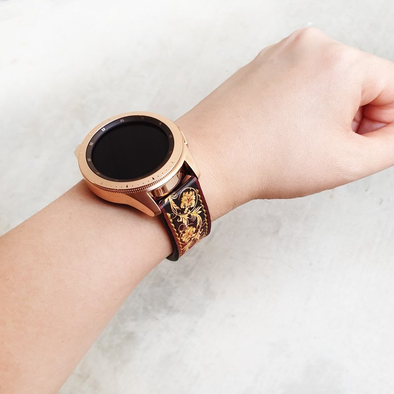 54/5000 三星Galaxy齿轮带快速弹簧杆 - 表带 - 真皮 多色