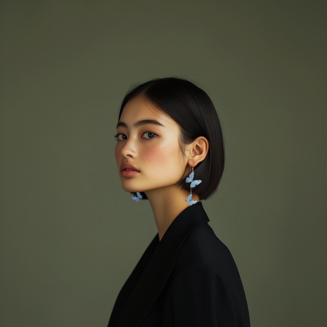 Sky Blue Butterfly Earrings, Dainty 14k Gold Fill, WB01 - 耳环/耳夹 - 其他材质 蓝色