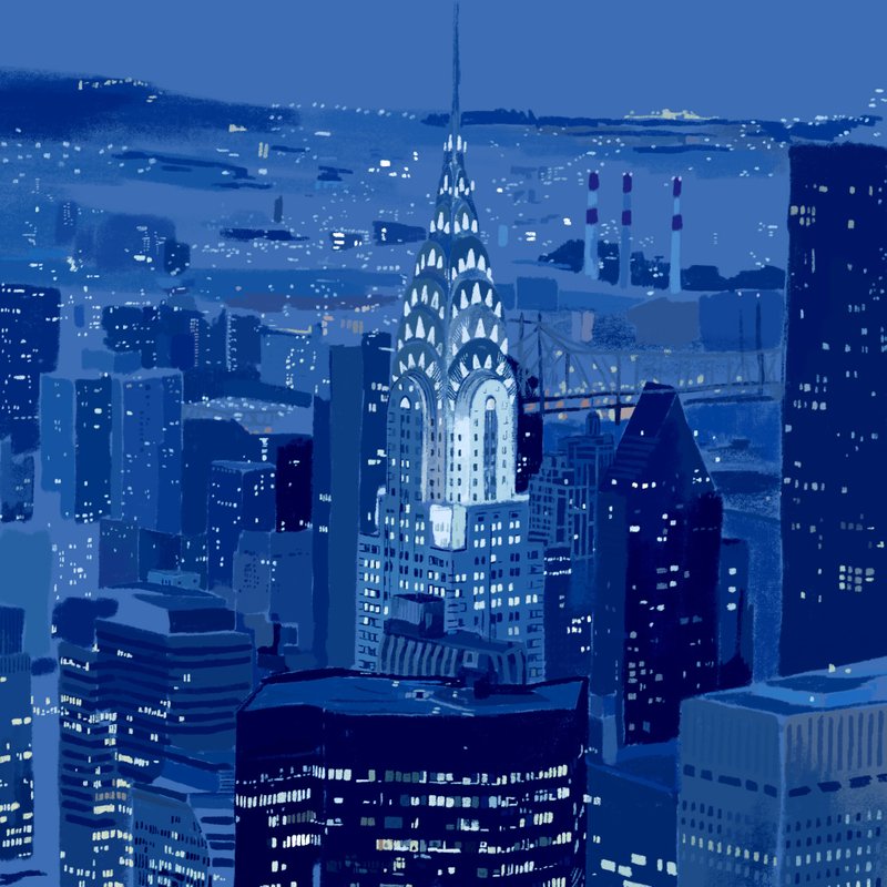 【New York】世界风景 数位版画 - 海报/装饰画/版画 - 纸 蓝色