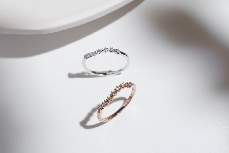 漫天繁星。闪钻戒指 - 戒指 - 纯银 银色