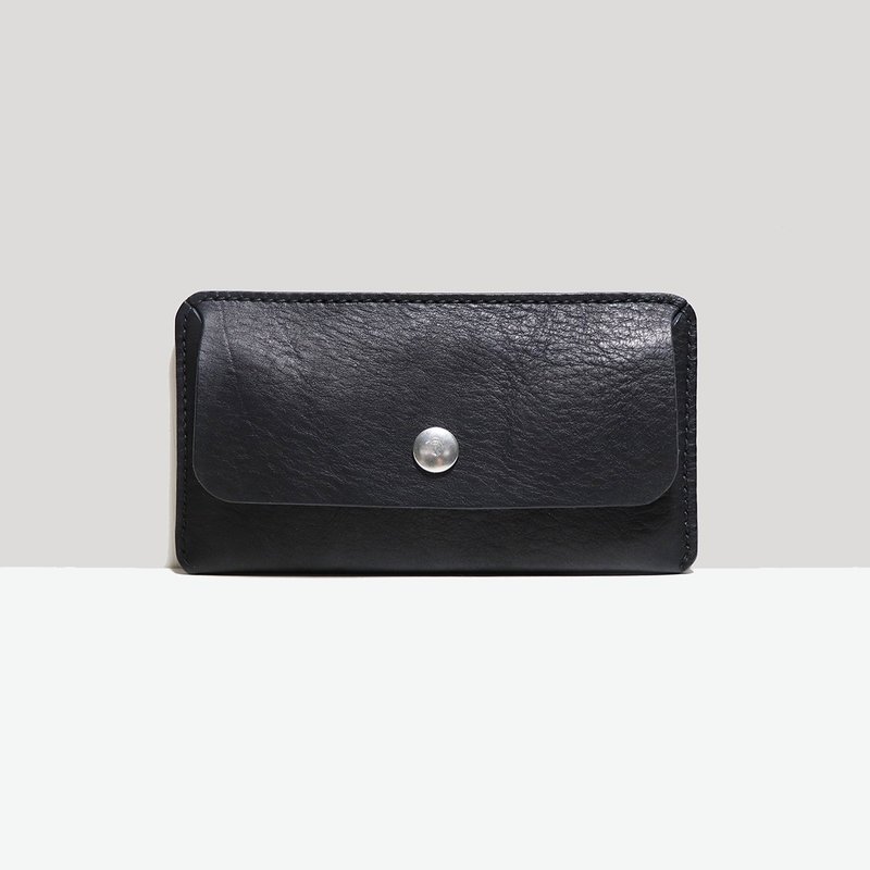 LUCE 手缝・植鞣革手机套 - 黑 - 手机壳/手机套 - 真皮 黑色