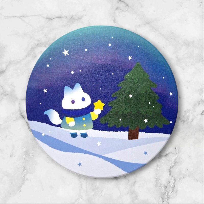 十二月的冬宴 陶瓷吸水杯垫 礼品 婚礼小物 - 杯垫 - 陶 蓝色