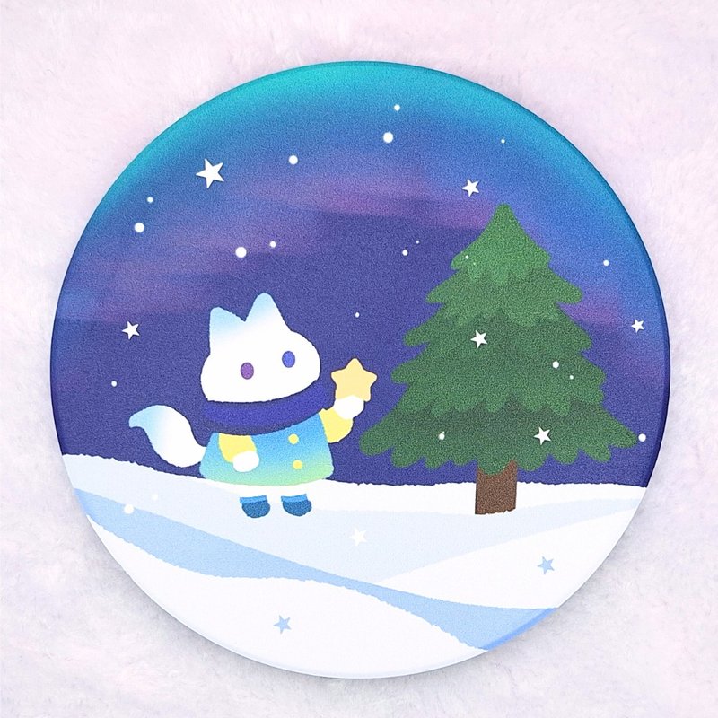 十二月的冬宴 插画陶瓷吸水杯垫 礼物 - 杯垫 - 陶 蓝色