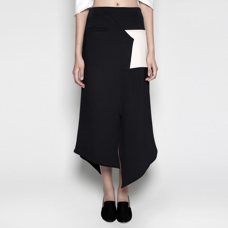 BRONWYN BLACK MIDI SKIRT - 裙子 - 聚酯纤维 黑色