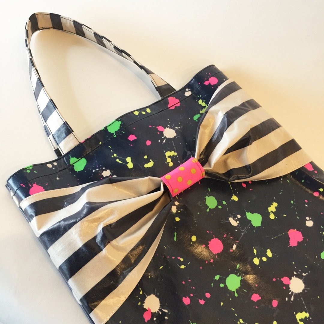 one-of-a-kind flat totebag Spin Off NEON color bots&borders&flow ribbon PVC - 电脑包 - 防水材质 多色