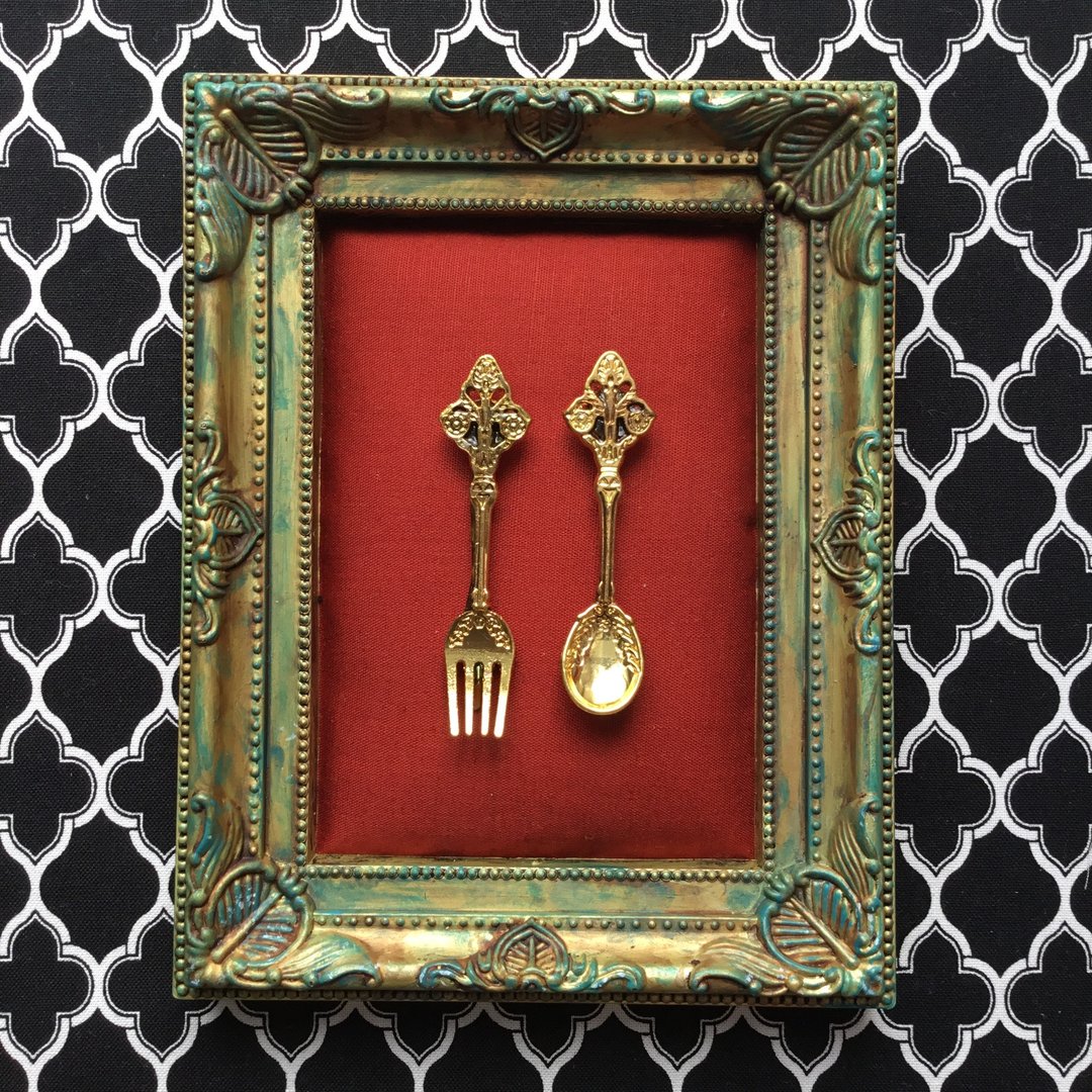 Hairpin gold color of antique cutlery set - 发饰 - 其他金属 金色