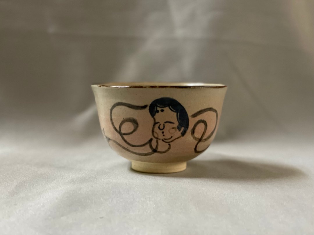 抹茶碗 冈龟 - 碗 - 陶 白色