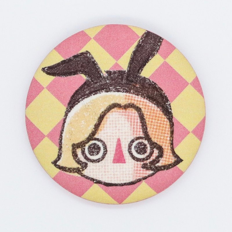 兔女郎 格纹 徽章 - 徽章/别针 - 其他金属 黄色