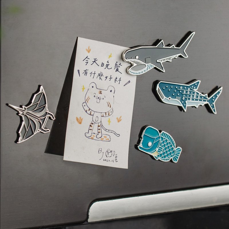保育类鱼种造型-磁铁 - 冰箱贴/磁贴 - 珐琅 黑色