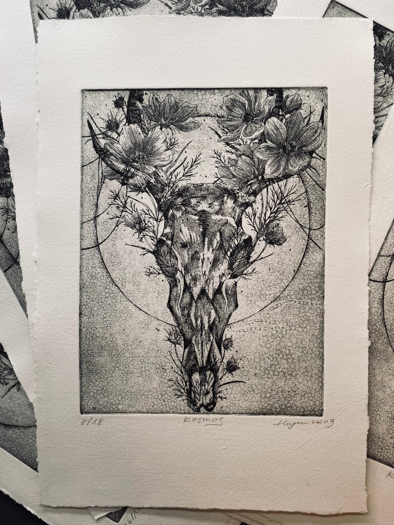 凹版限量版画 - Kosmos - 海报/装饰画/版画 - 纸 灰色