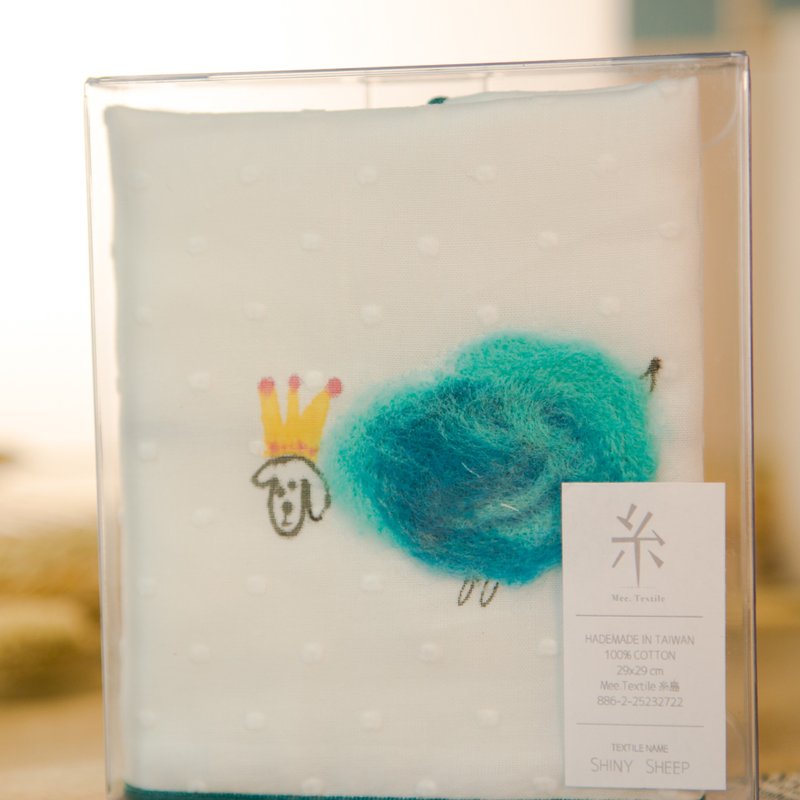 Shiny Sheep 小羊毡画口布/手帕 - 围嘴/口水巾 - 羊毛 绿色