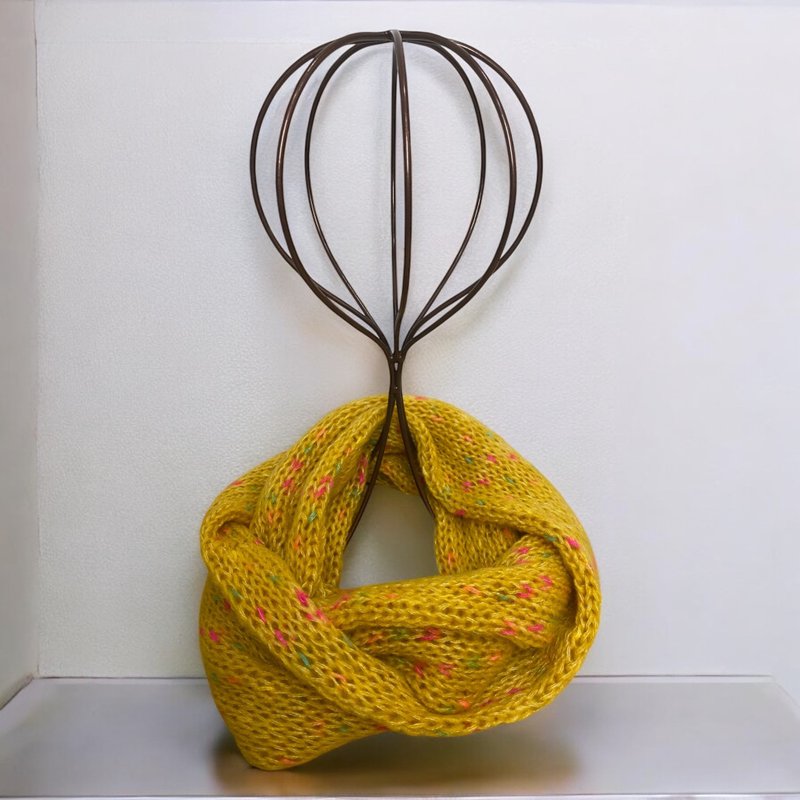 Handmade 手作点点双圈脖围/ 围脖  羊毛 - 围巾/披肩 - 羊毛 