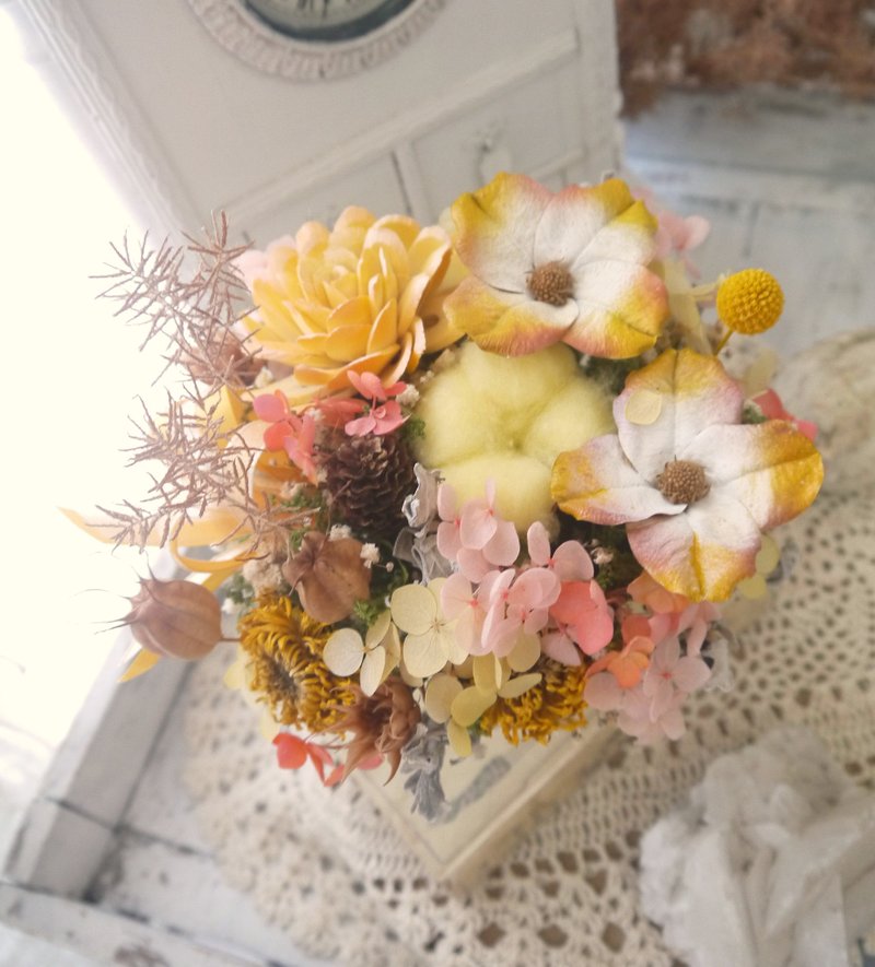 小狮子.思念的季节.秋收黄.黄色系.生日.升迁.干燥花好礼. - 干燥花/捧花 - 植物．花 黄色