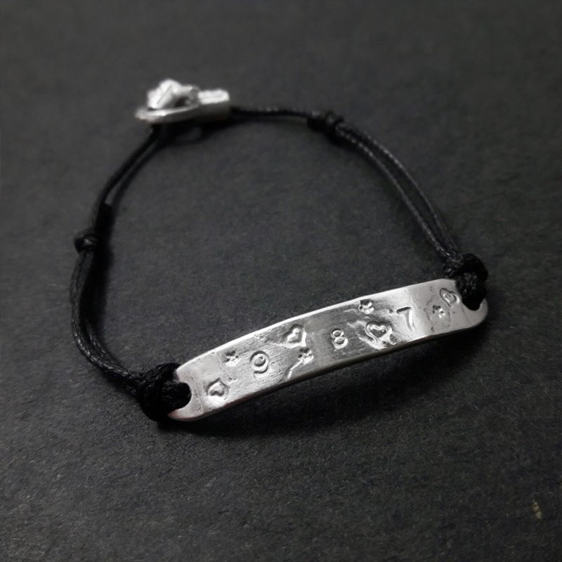 G6款-御匠专属925银敲饰-925纯银手环-定制敲字-手工DIY - 手链/手环 - 纯银 银色