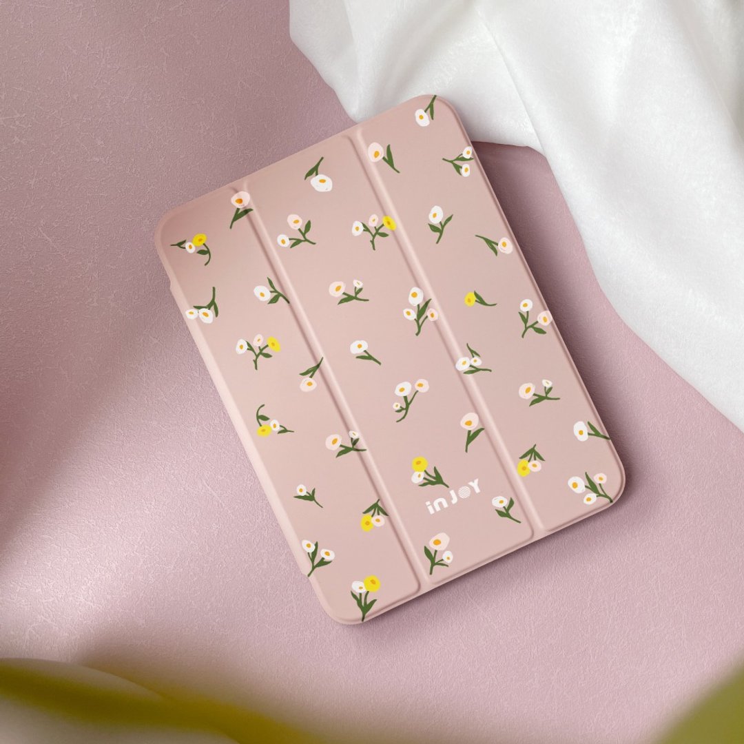 iPad case 12.9/Air5/iPad 9/mini7 迷人小圆花 附笔槽平板保护套 - 平板/电脑保护壳 - 其他材质 粉红色