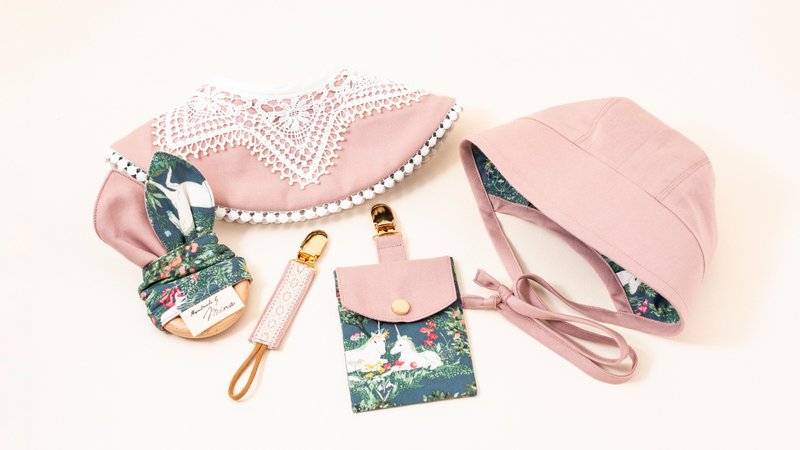 Handmade by Mina【AGF系列】爱丽丝梦游仙境女宝宝全帽檐遮阳帽 - 婴儿帽/发带 - 棉．麻 多色