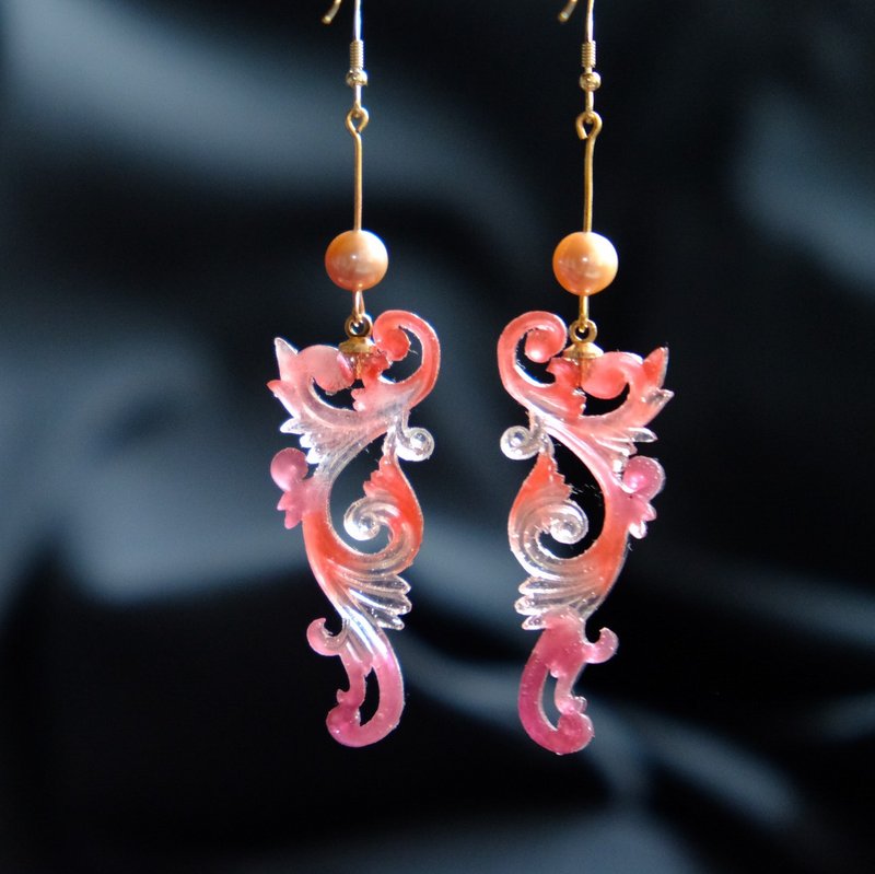 【金色の时间】 Golden Time - Silver Earrings by ETPLANT - 耳环/耳夹 - 纯银 粉红色