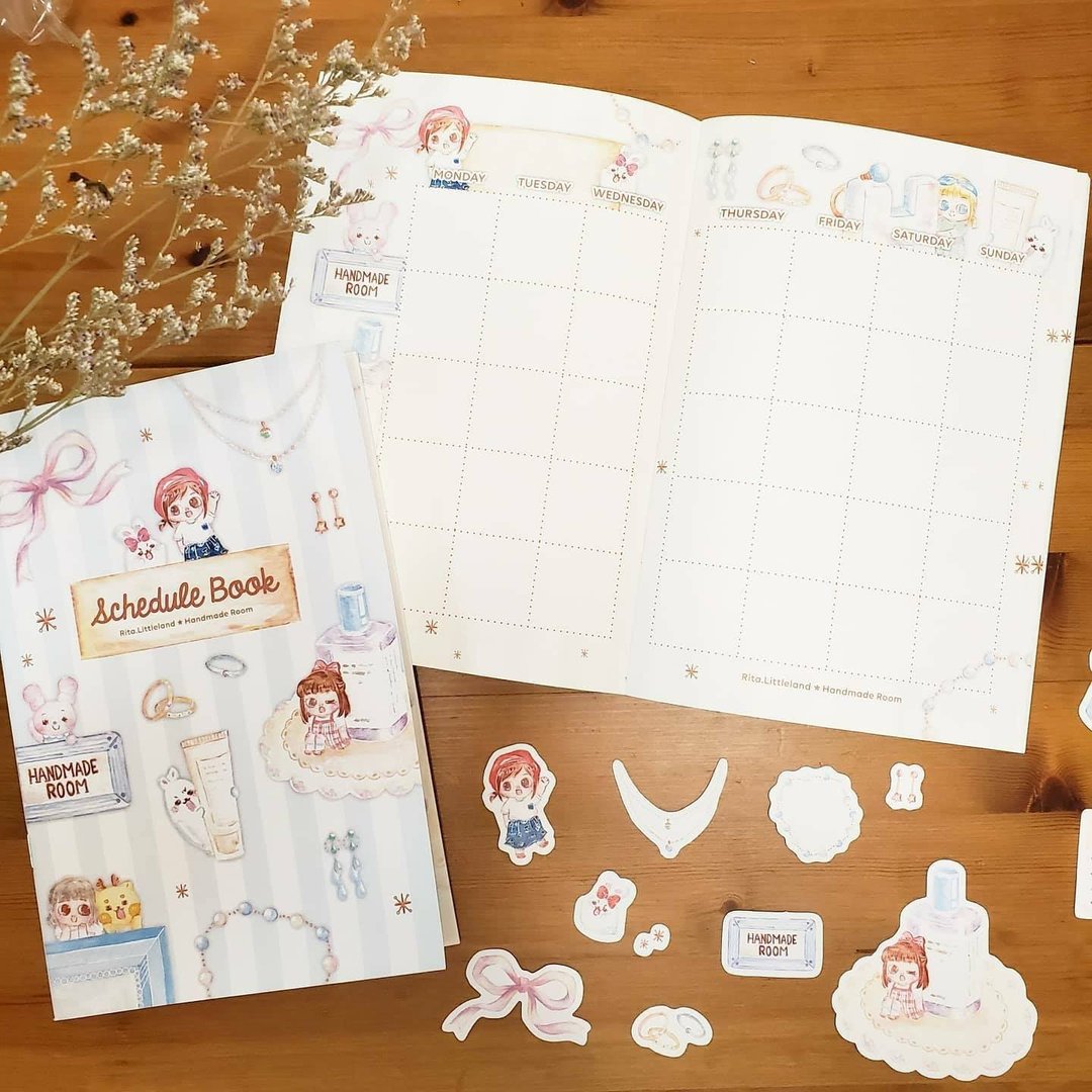 Rita.Littleland Handmade Room Schedule Book - 笔记本/手帐 - 纸 蓝色