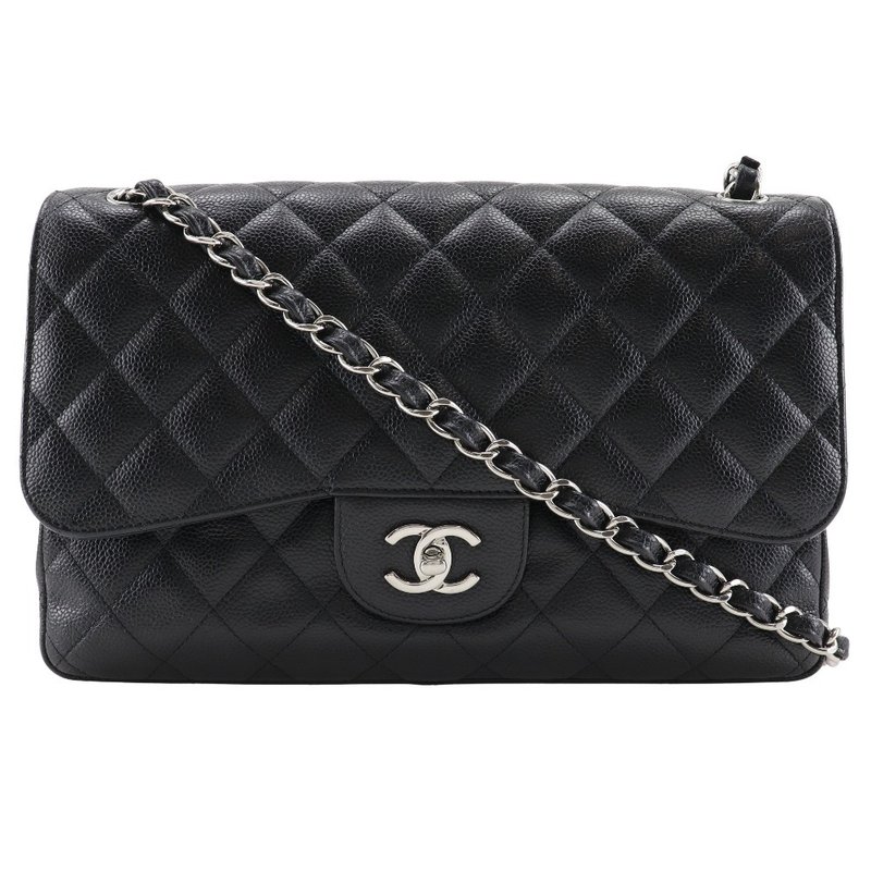 【日本直送】香奈儿 CHANEL Maxi Classic Flap 30 肩背包 链带肩背包 双盖设计 A58600 鱼子酱皮革 女性【二手】 - 侧背包/斜挎包 - 真皮 黑色