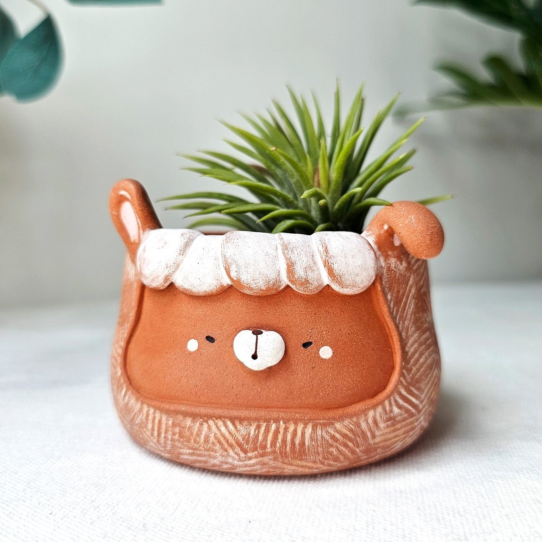 Terracotta bunny plant pot. - 植栽/盆栽 - 陶 