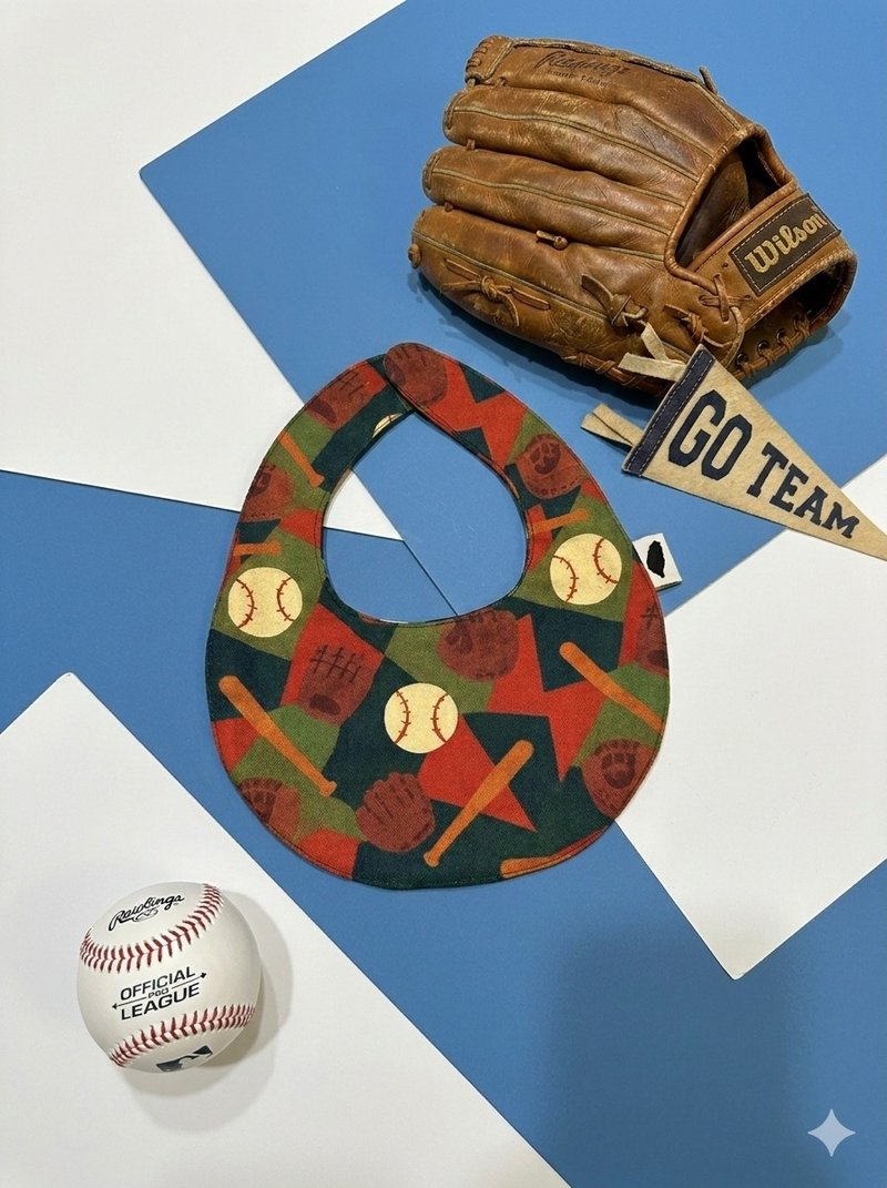 Formosa 系列 X TEAM TAIWAN 棒球围兜兜 - 围嘴/口水巾 - 棉．麻 绿色