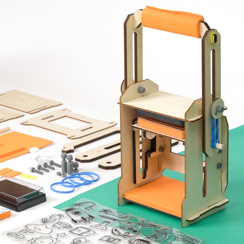 Tinkerer 自动回墨印刷机 STEM玩具 礼物 机械DIY - 木工/竹艺/纸艺 - 木头 多色