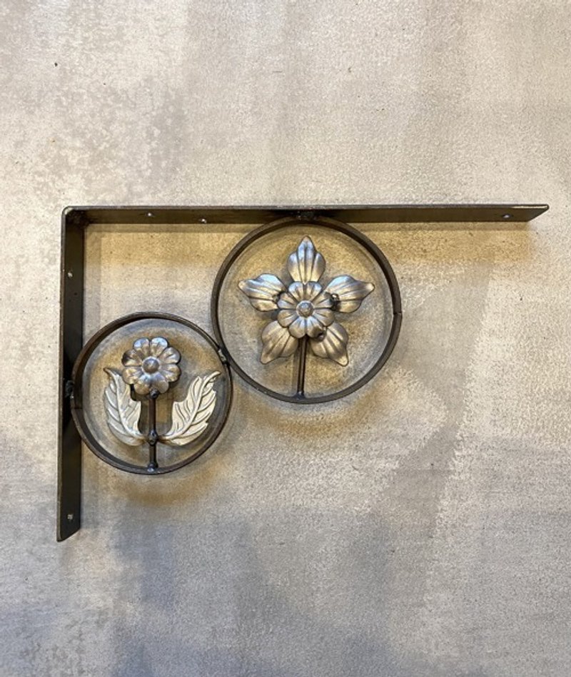 限量 FI-2 工业风铁制花卉装饰层板托架 L型支架 - 摆饰 - 木头 咖啡色