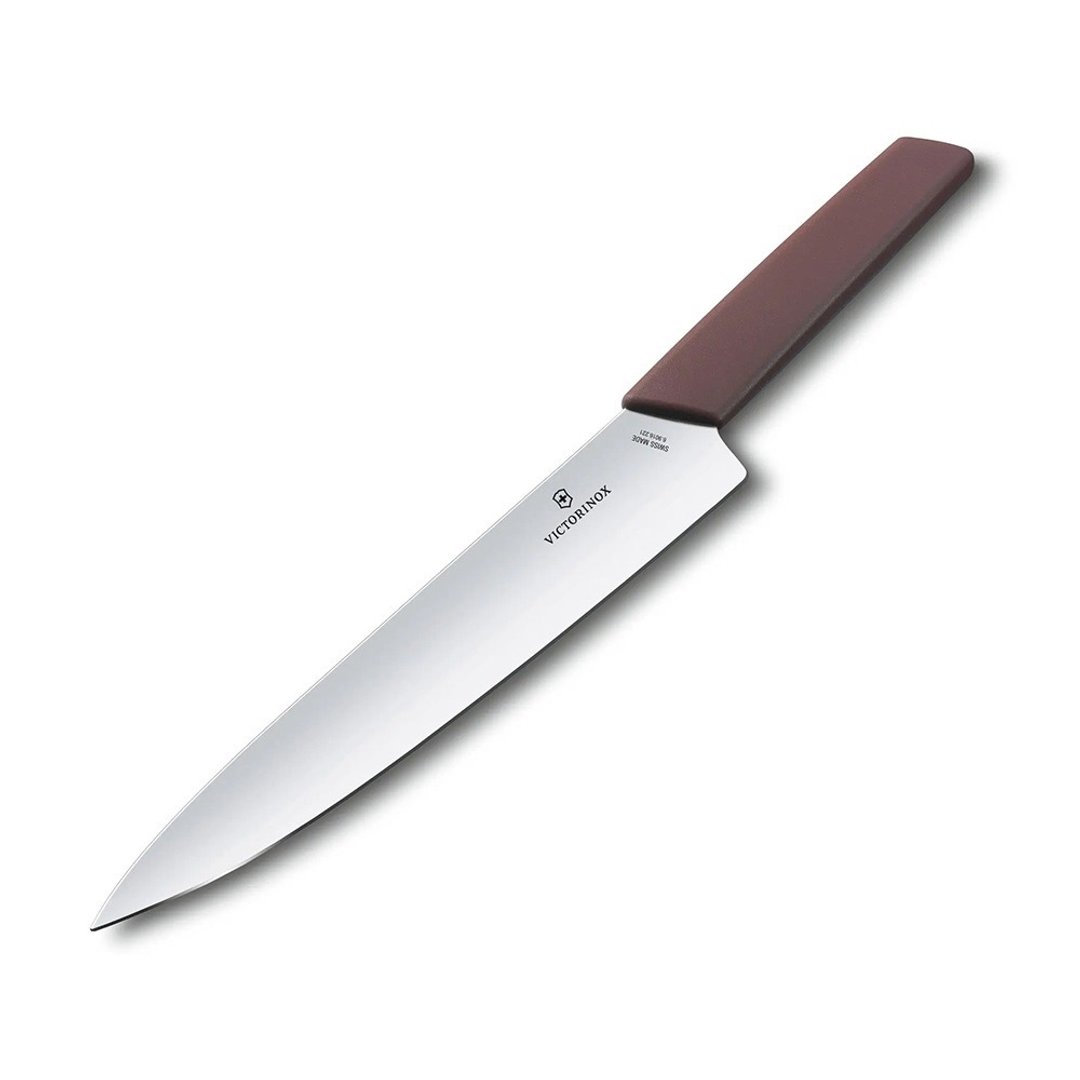 VICTORINOX 瑞士维氏 Swiss Modern 切肉刀22cm 暗红 6.9016.221B - 厨房用具 - 不锈钢 红色