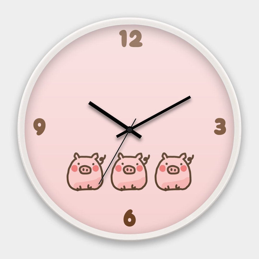 粉红猪 Pig 台湾制30CM静音扫描挂钟 029 - 时钟/闹钟 - 塑料 粉红色