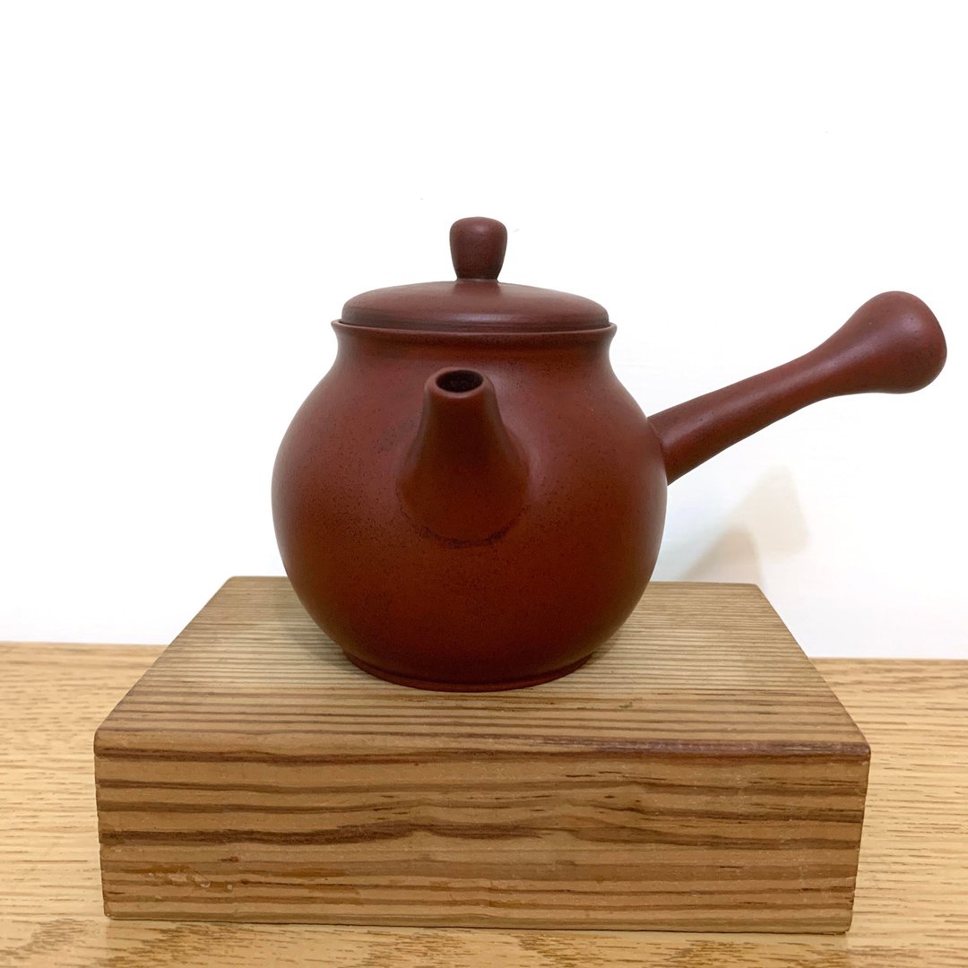 台湾【朱泥】手拉坯薄胎KyuuSu横手急须壶8 - 茶具/茶杯 - 陶 红色