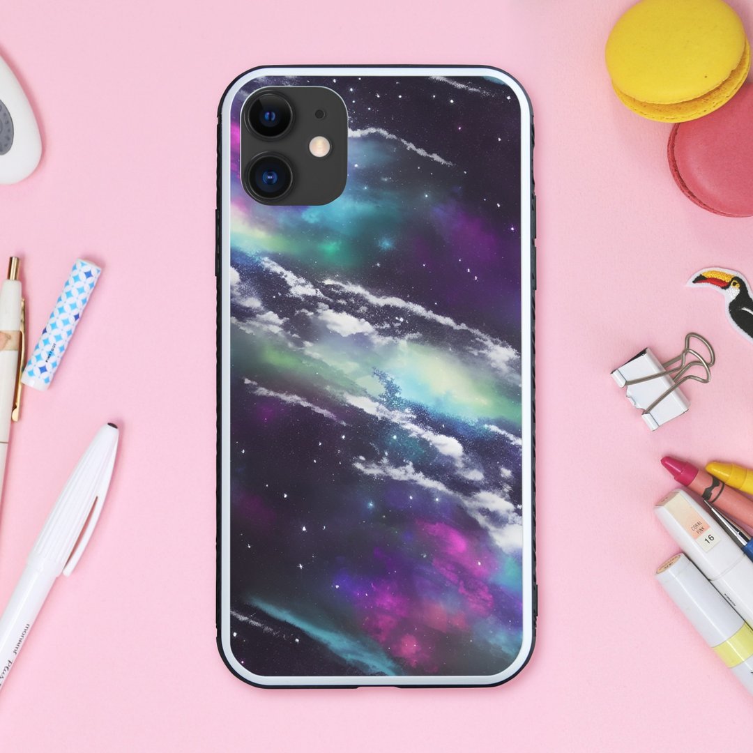 梦幻可爱、神秘且色彩鲜艳的宇宙手机壳【强化玻璃处理】适用于 iPhone16 - 手机壳/手机套 - 塑料 多色
