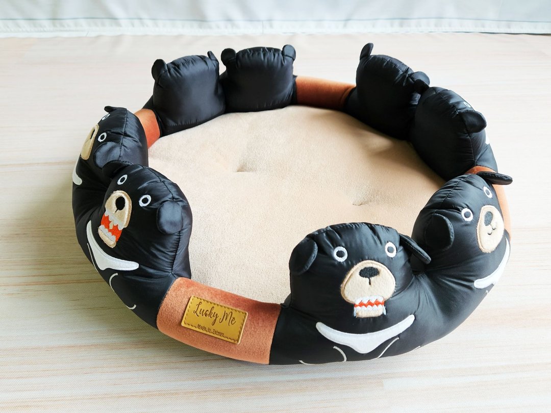 泡汤床垫 - 泡汤的台湾黑熊 凉垫组合 可拆式床垫 - 床垫/笼子 - 其他人造纤维 黑色