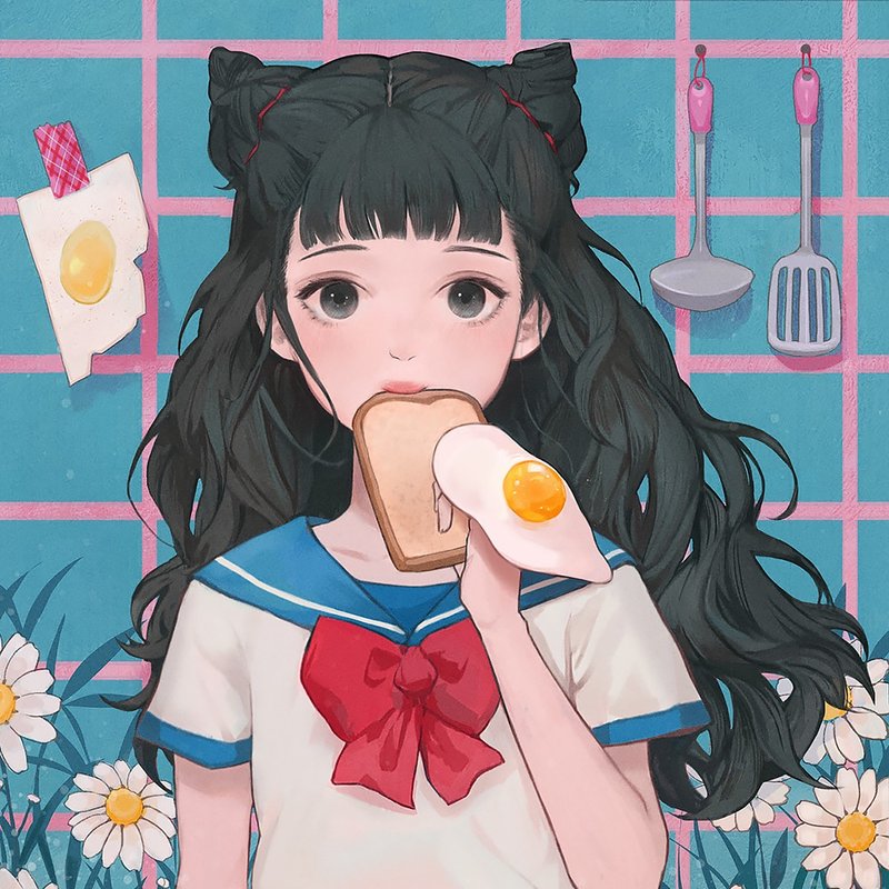 An egg flower girl post card - 卡片/明信片 - 纸 