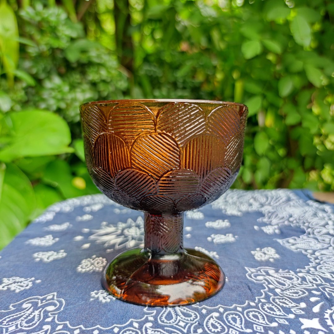 复古 Iittala Miranda 棕色玻璃碗 Heikki Orvola 芬兰设计 - 酒杯/酒器 - 玻璃 咖啡色