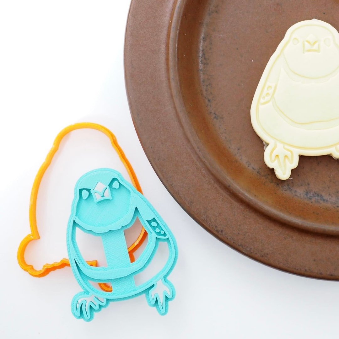 Double-barred finch front view  3d printer cookie mold - 厨房用具 - 塑料 白色