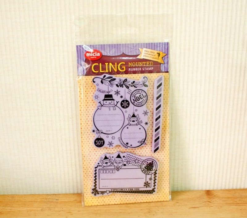 自黏印章-圣诞彩球/明信片/花边 - 印章/印台 - 橡胶 