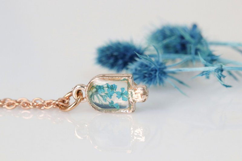 Necklace rose gold (ammi majus) - 项链 - 玫瑰金 蓝色