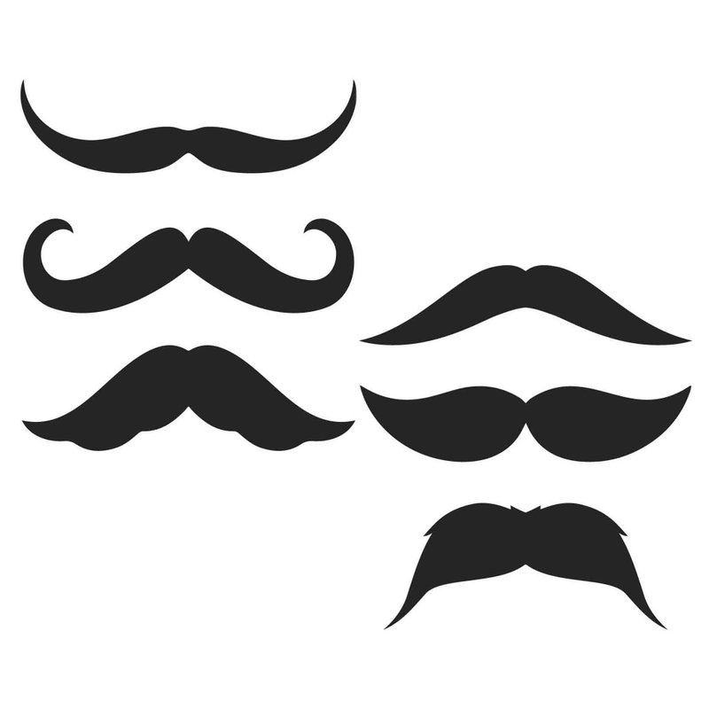 Mustache svg, moustache svg, mustache pdf, moustache pdf, mustache template, SVG - 图文模板设计 - 其他材质 