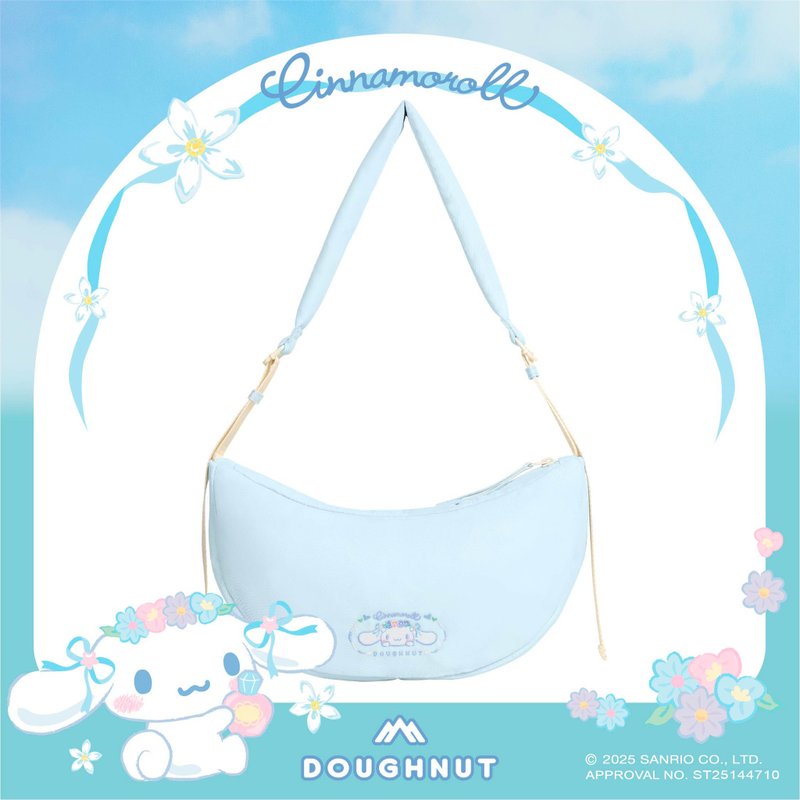 【DOUGHNUT】小可颂包 大耳狗喜拿 半月包 手提 单肩包 侧背包CNR - 手提包/手提袋 - 聚酯纤维 蓝色