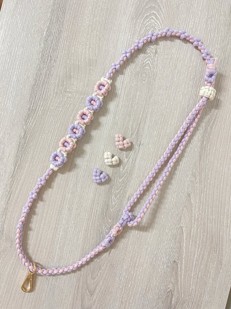 花花&星星可调式手机背带 - 挂绳/吊绳 - 棉．麻 