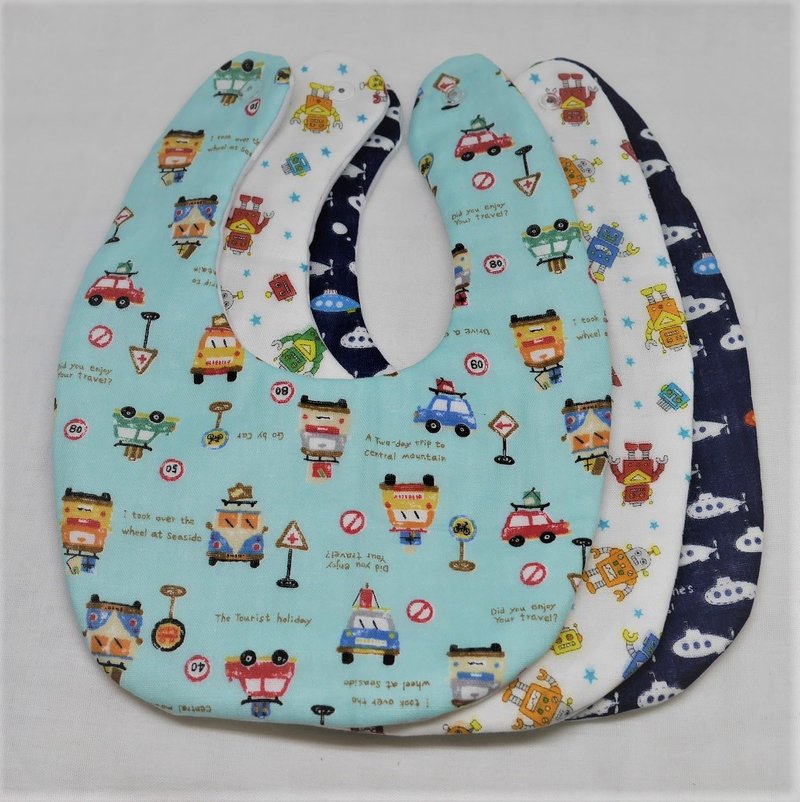 福袋 // 1 个围兜 3 个 - 围嘴/口水巾 - 棉．麻 蓝色