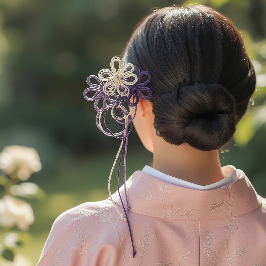 装饰结发簪 宛若心舞【轻巧】适合浴衣、和服、正式场合的日式发型。 - 发饰 - 聚酯纤维 紫色