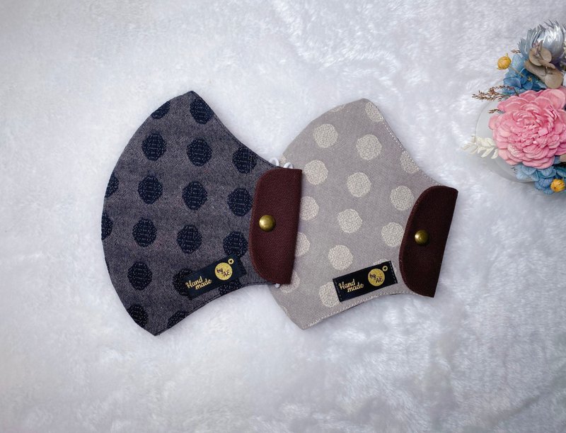 水玉口罩收纳袋/适用于立体口罩 - 口罩 - 棉．麻 